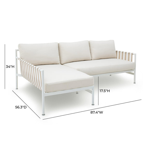 TOV Furniture Dunes 2-Piece Cream Outdoor L-Shaped Sectional Set - Chic Coastal Style for Luxurious Patio Lounging LAF TOV-O68968-O68969