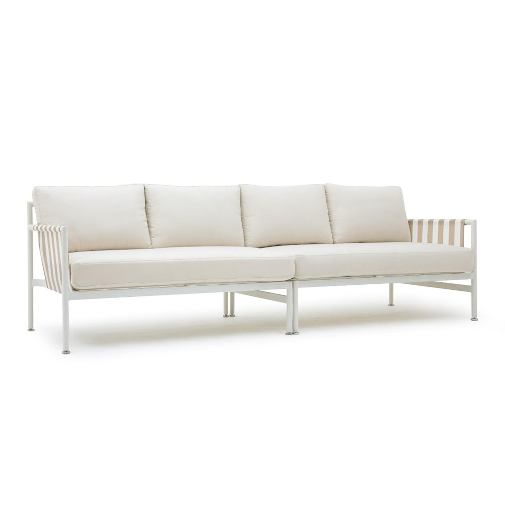 TOV Furniture Dunes Cream Outdoor 110" Sofa - Elegant, Durable Sectional with UV-Resistant Fabric & Comfort Design TOV-O68969-O68970