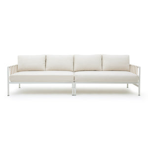 TOV Furniture Dunes Cream Outdoor 110" Sofa - Elegant, Durable Sectional with UV-Resistant Fabric & Comfort Design TOV-O68969-O68970