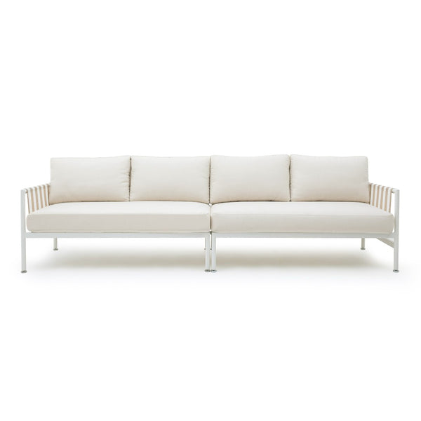 TOV Furniture Dunes Cream Outdoor 110" Sofa - Elegant, Durable Sectional with UV-Resistant Fabric & Comfort Design TOV-O68969-O68970