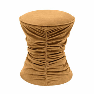 TOV Furniture Bounce Ruched Velvet Adjustable Ottoman - Modern Glam Accent Piece with Hydraulic Lift for Versatility Terracotta TOV-O68971