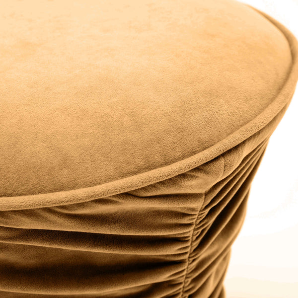 Bounce Dark Terracotta Ruched Velvet Adjustable Ottoman TOV-O68971 TOV Furniture
