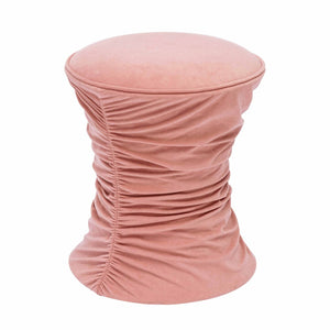 TOV Furniture Bounce Ruched Velvet Adjustable Ottoman - Modern Glam Accent Piece with Hydraulic Lift for Versatility Pink TOV-O68972