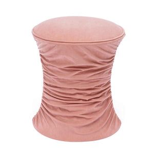 TOV Furniture Bounce Ruched Velvet Adjustable Ottoman - Modern Glam Accent Piece with Hydraulic Lift for Versatility Pink TOV-O68972