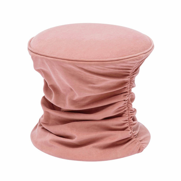 TOV Furniture Bounce Ruched Velvet Adjustable Ottoman - Modern Glam Accent Piece with Hydraulic Lift for Versatility Pink TOV-O68972