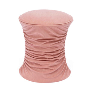 Bounce Rose Pink Ruched Velvet Adjustable Ottoman TOV-O68972 TOV Furniture