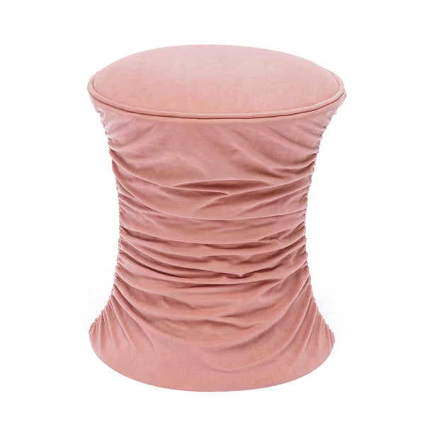 Bounce Rose Pink Ruched Velvet Adjustable Ottoman TOV-O68972 TOV Furniture