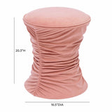 Bounce Rose Pink Ruched Velvet Adjustable Ottoman TOV-O68972 TOV Furniture