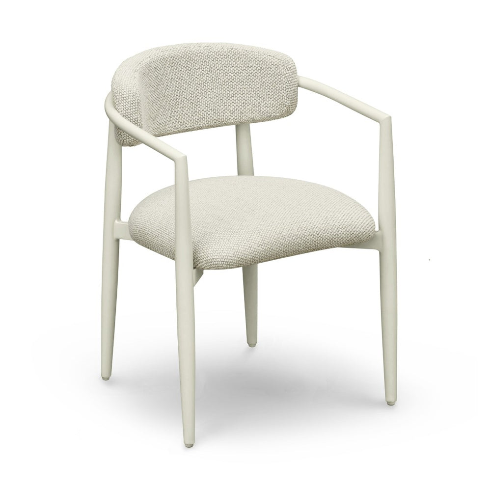 TOV Furniture Annika Textured Outdoor Dining Arm Chair - Durable, Weather-Resistant Comfort for Stylish Patios Cream TOV-O69106