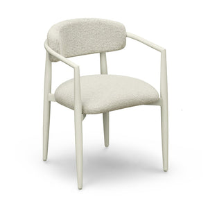 TOV Furniture Annika Textured Outdoor Dining Arm Chair - Durable, Weather-Resistant Comfort for Stylish Patios Cream TOV-O69106