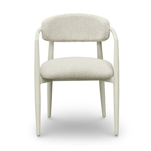 TOV Furniture Annika Textured Outdoor Dining Arm Chair - Durable, Weather-Resistant Comfort for Stylish Patios Cream TOV-O69106