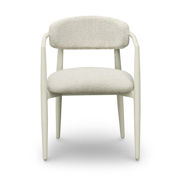 TOV Furniture Annika Textured Outdoor Dining Arm Chair - Durable, Weather-Resistant Comfort for Stylish Patios Cream TOV-O69106