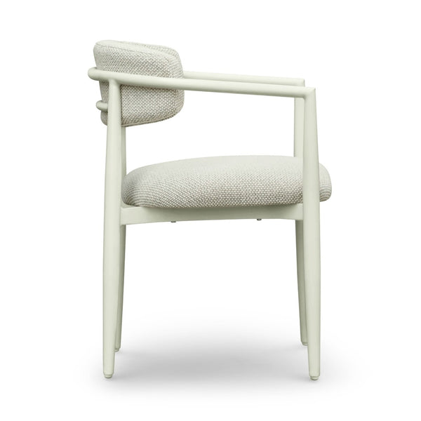 TOV Furniture Annika Textured Outdoor Dining Arm Chair - Durable, Weather-Resistant Comfort for Stylish Patios Cream TOV-O69106