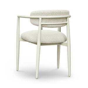 TOV Furniture Annika Textured Outdoor Dining Arm Chair - Durable, Weather-Resistant Comfort for Stylish Patios Cream TOV-O69106
