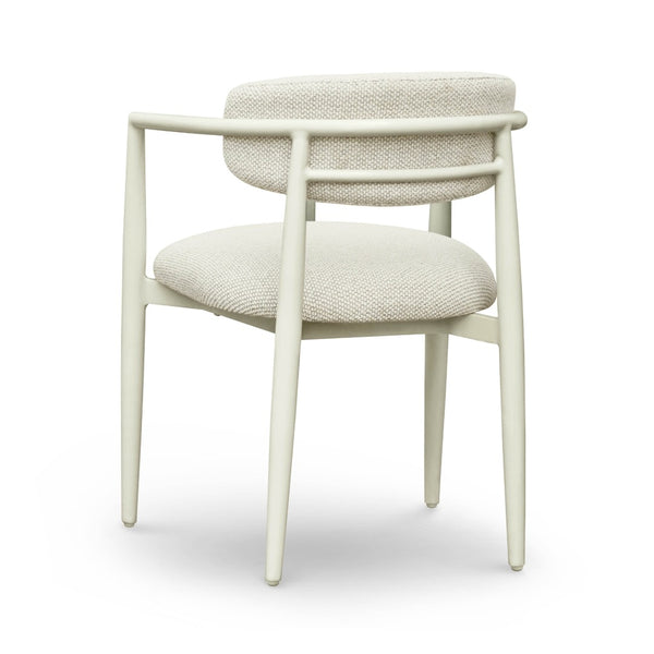 TOV Furniture Annika Textured Outdoor Dining Arm Chair - Durable, Weather-Resistant Comfort for Stylish Patios Cream TOV-O69106
