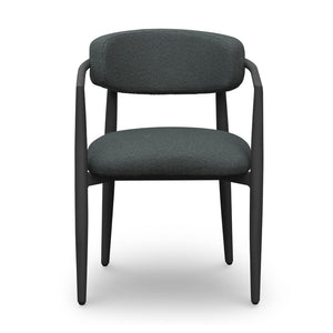 TOV Furniture Annika Textured Outdoor Dining Arm Chair - Durable, Weather-Resistant Comfort for Stylish Patios Black TOV-O69107