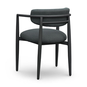 TOV Furniture Annika Textured Outdoor Dining Arm Chair - Durable, Weather-Resistant Comfort for Stylish Patios Black TOV-O69107