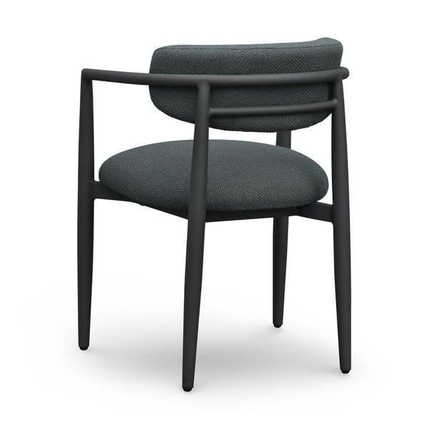 TOV Furniture Annika Textured Outdoor Dining Arm Chair - Durable, Weather-Resistant Comfort for Stylish Patios Black TOV-O69107