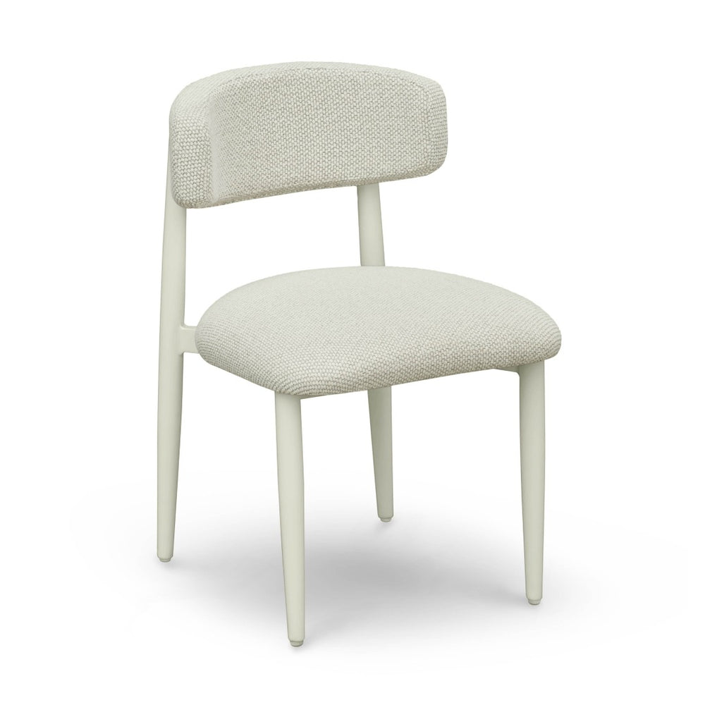 TOV Furniture Annika Textured Outdoor Dining Side Chair - Stylish Comfort with Durable Design for Al Fresco Dining Cream TOV-O69108