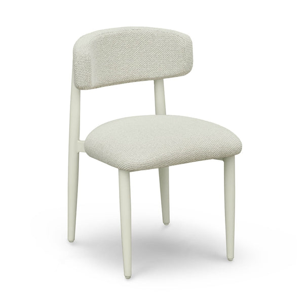 TOV Furniture Annika Textured Outdoor Dining Side Chair - Stylish Comfort with Durable Design for Al Fresco Dining Cream TOV-O69108