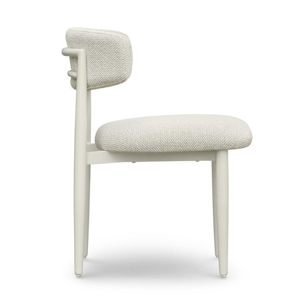 TOV Furniture Annika Textured Outdoor Dining Side Chair - Stylish Comfort with Durable Design for Al Fresco Dining Cream TOV-O69108
