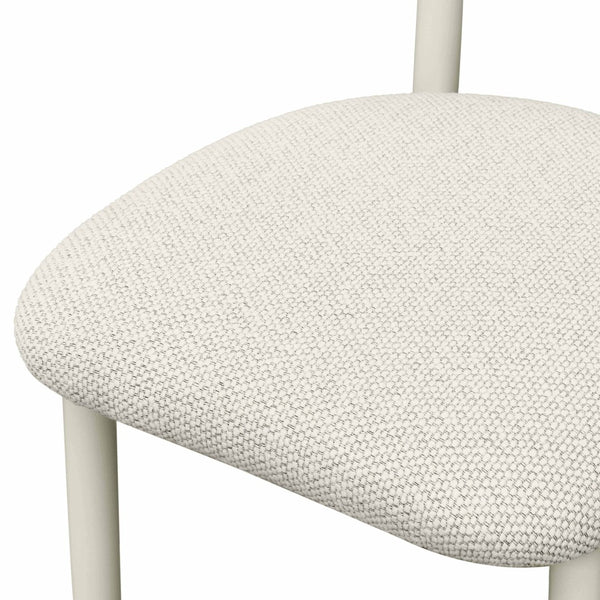 TOV Furniture Annika Textured Outdoor Dining Side Chair - Stylish Comfort with Durable Design for Al Fresco Dining Cream TOV-O69108