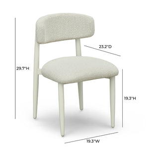 TOV Furniture Annika Textured Outdoor Dining Side Chair - Stylish Comfort with Durable Design for Al Fresco Dining Cream TOV-O69108