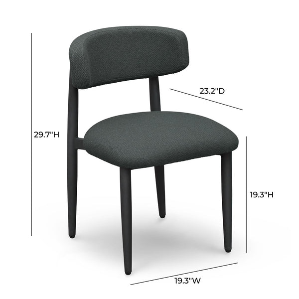 TOV Furniture Annika Textured Outdoor Dining Side Chair - Stylish Comfort with Durable Design for Al Fresco Dining Black TOV-O69109