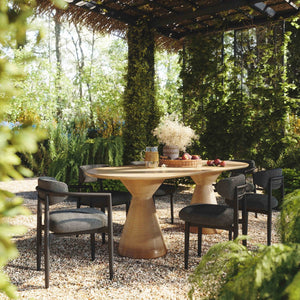 TOV Furniture Annika Textured Outdoor Dining Side Chair - Stylish Comfort with Durable Design for Al Fresco Dining Black TOV-O69109