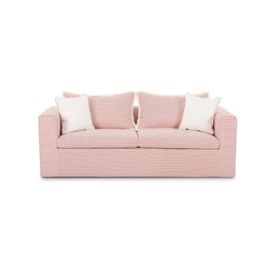 TOV Furniture Salty Coastal-Inspired 84.5" Striped Outdoor Sofa with Removable Cushions and Accent Pillows Red TOV-O69248