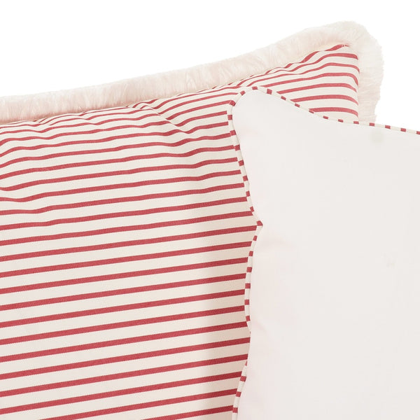 TOV Furniture Salty Coastal-Inspired 84.5" Striped Outdoor Sofa with Removable Cushions and Accent Pillows Red TOV-O69248