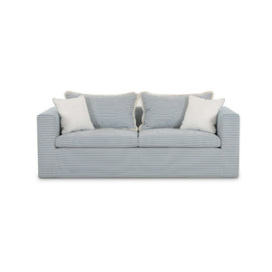 TOV Furniture Salty Coastal-Inspired 84.5" Striped Outdoor Sofa with Removable Cushions and Accent Pillows Blue TOV-O69249