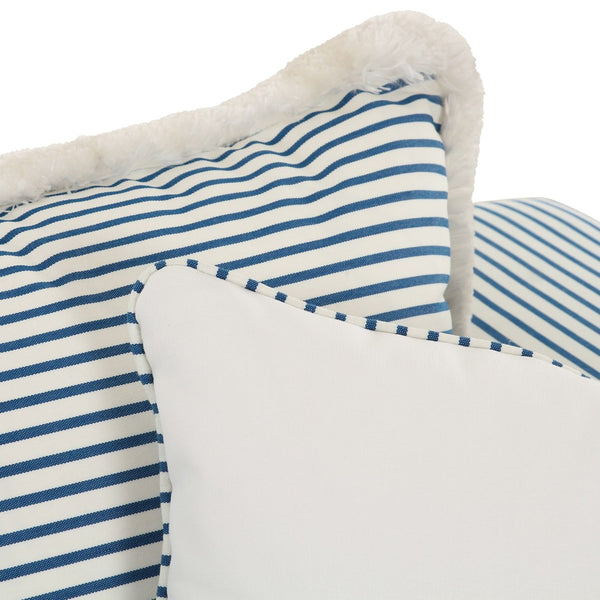 TOV Furniture Salty Coastal-Inspired 84.5" Striped Outdoor Sofa with Removable Cushions and Accent Pillows Blue TOV-O69249