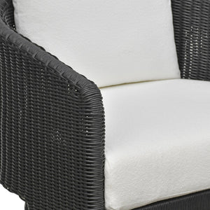 TOV Furniture Alexa Rattan Outdoor Armchair - Stylish, Weather-Resistant Performance Fabric for Ultimate Comfort Black TOV-O69282