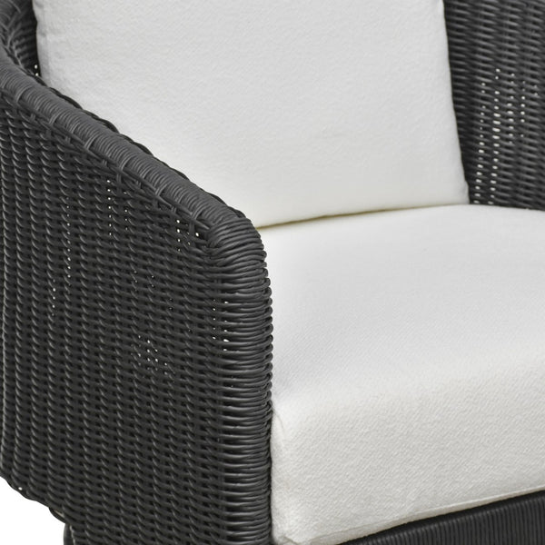 TOV Furniture Alexa Rattan Outdoor Armchair - Stylish, Weather-Resistant Performance Fabric for Ultimate Comfort Black TOV-O69282