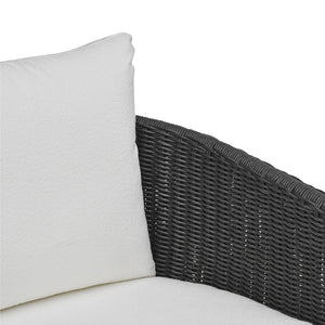 TOV Furniture Alexa Rattan Outdoor Armchair - Stylish, Weather-Resistant Performance Fabric for Ultimate Comfort Black TOV-O69282