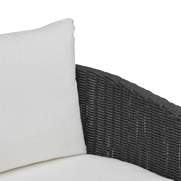 TOV Furniture Alexa Rattan Outdoor Armchair - Stylish, Weather-Resistant Performance Fabric for Ultimate Comfort Black TOV-O69282