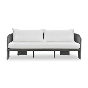 TOV Furniture Alexa 80" Rattan Outdoor Sofa - Stylish, Weather-Resistant Design for Ultimate Comfort and Durability Black TOV-O69283