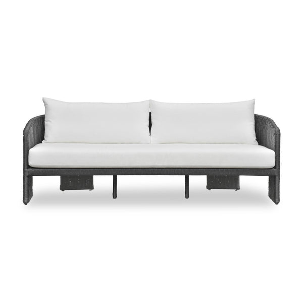 TOV Furniture Alexa 80" Rattan Outdoor Sofa - Stylish, Weather-Resistant Design for Ultimate Comfort and Durability Black TOV-O69283
