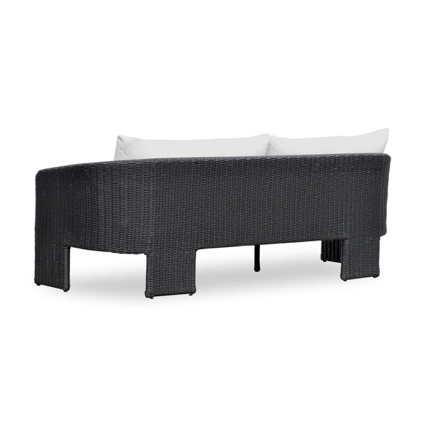 TOV Furniture Alexa 80" Rattan Outdoor Sofa - Stylish, Weather-Resistant Design for Ultimate Comfort and Durability Black TOV-O69283
