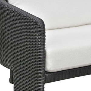 TOV Furniture Alexa 80" Rattan Outdoor Sofa - Stylish, Weather-Resistant Design for Ultimate Comfort and Durability Black TOV-O69283