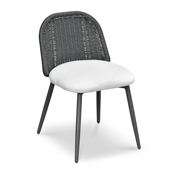 TOV Furniture Alexa Rattan Performance Dining Chair - Stylish, Weather-Resistant Seating for Luxe Outdoor Spaces Black TOV-O69284
