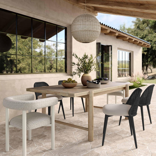 TOV Furniture Alexa Rattan Performance Dining Chair - Stylish, Weather-Resistant Seating for Luxe Outdoor Spaces Black TOV-O69284