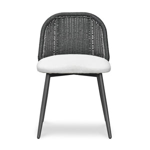 TOV Furniture Alexa Rattan Performance Dining Chair - Stylish, Weather-Resistant Seating for Luxe Outdoor Spaces Black TOV-O69284