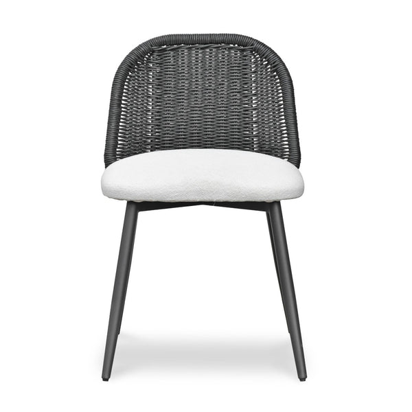 TOV Furniture Alexa Rattan Performance Dining Chair - Stylish, Weather-Resistant Seating for Luxe Outdoor Spaces Black TOV-O69284