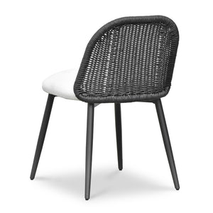 TOV Furniture Alexa Rattan Performance Dining Chair - Stylish, Weather-Resistant Seating for Luxe Outdoor Spaces Black TOV-O69284