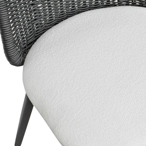 TOV Furniture Alexa Rattan Performance Dining Chair - Stylish, Weather-Resistant Seating for Luxe Outdoor Spaces Black TOV-O69284
