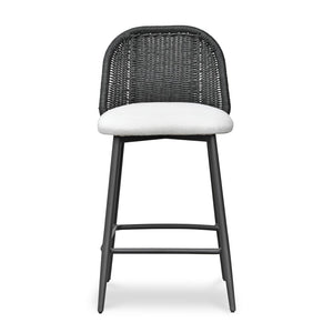 TOV Furniture Alexa Performance Fabric Outdoor Stool - Stylish, Weather-Resistant Seating for Your Patio or Garden Black / Counter Height TOV-O69285