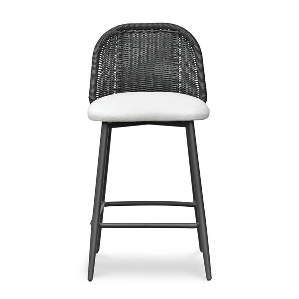TOV Furniture Alexa Performance Fabric Outdoor Stool - Stylish, Weather-Resistant Seating for Your Patio or Garden Black / Counter Height TOV-O69285