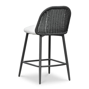 TOV Furniture Alexa Performance Fabric Outdoor Stool - Stylish, Weather-Resistant Seating for Your Patio or Garden Black / Counter Height TOV-O69285